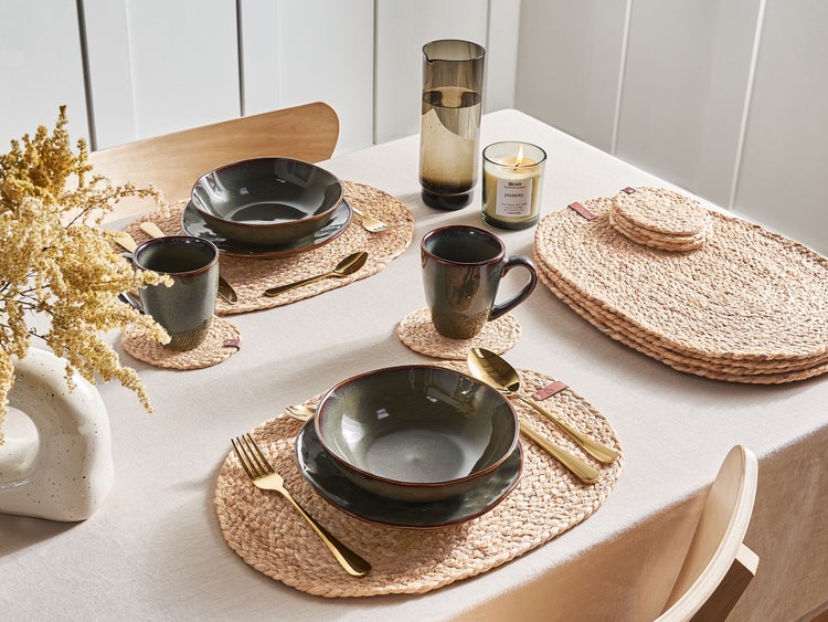 Tischset mit Untersetzern 12-teilig BUSHYLARK Naturfarben Jute