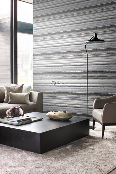 Origin Wallcoverings Tapete Marmor-Optik Schwarz und Weiß - 53 cm x 10.05 m - 337238