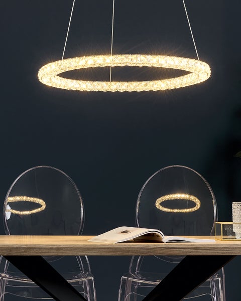 LED Hängeleuchte MAGAT Kristall Silber