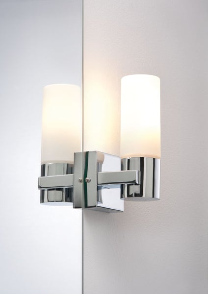 Spiegelleuchte Gemini IP44 E14 230V max. 2x20W dimmbar Chrom, Satin