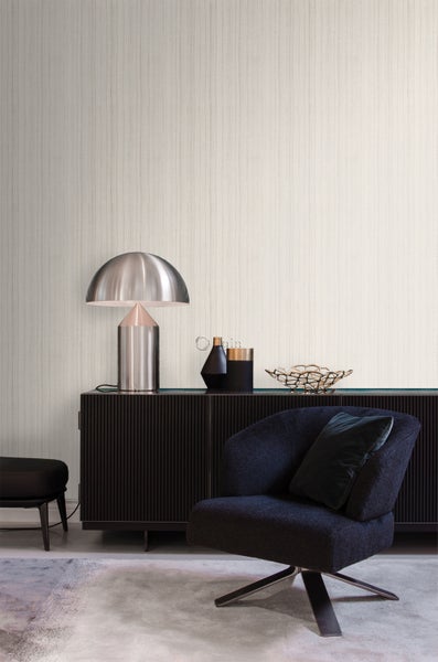Origin Wallcoverings Tapete feine unregelmäßige Streifen mit Sandstruktur Beige - 53 cm x 10.05 m - 345949