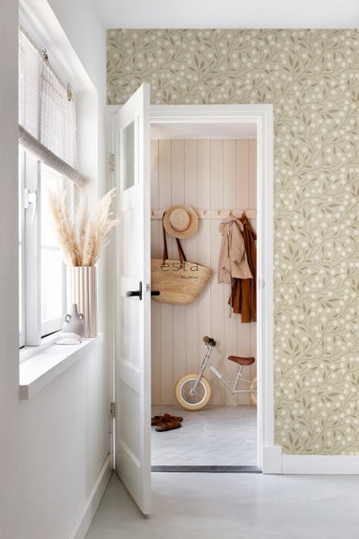 ESTAhome Tapete Blumenmuster Beige - 50 x 900 cm - 139591
