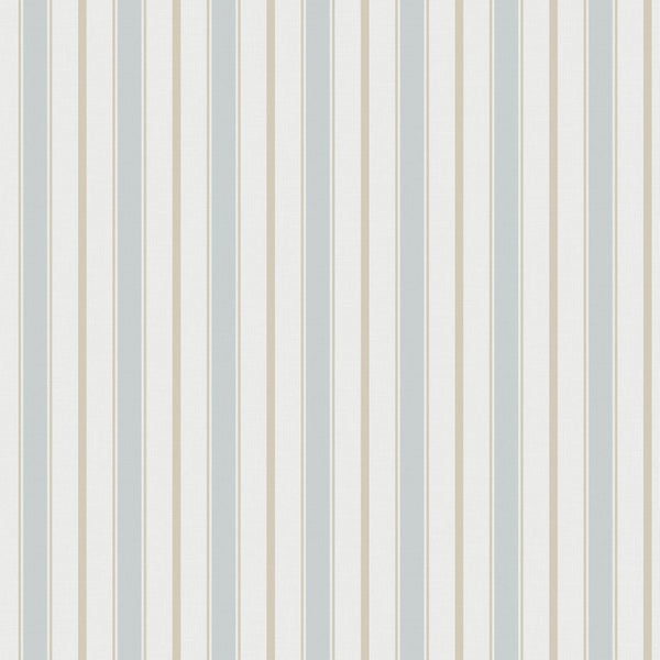 Sanders und Sanders Tapete Streifen Hellblau und Beige - 53 cm x 10.05 m - 640702