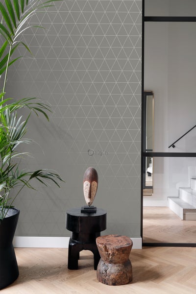 Origin Wallcoverings Tapete grafische Dreiecke Grau - 53 cm x 10.05 m - 347716