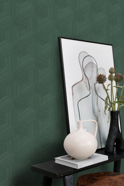 Origin Wallcoverings Tapete 3D-Muster Dunkelgrün - 50 x 900 cm - 347997