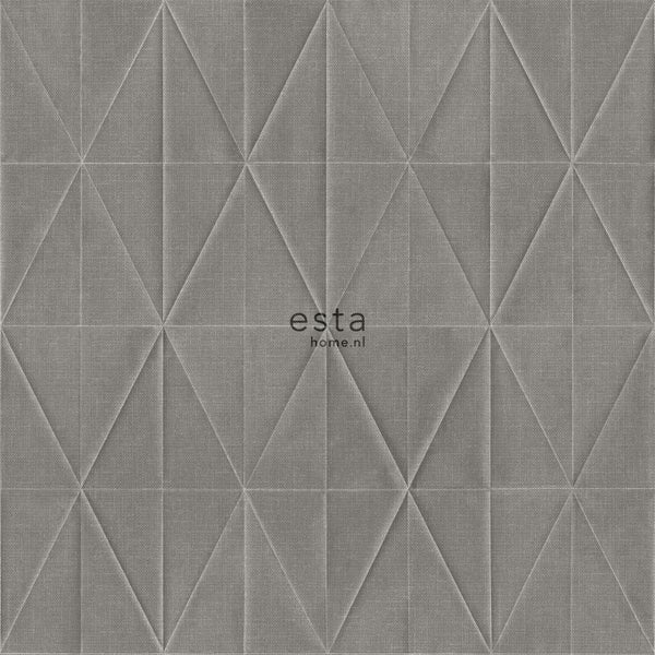 ESTAhome Tapete Origami-Muster Dunkelgrau - 53 cm x 10.05 m - 148710