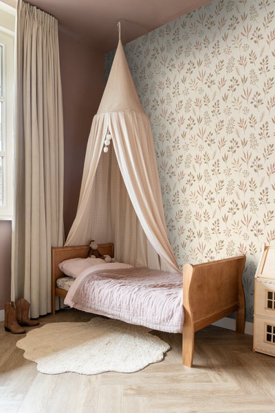 ESTAhome Tapete Blumenmuster im skandinavischen Stil Beige - 53 cm x 10.05 m - 139738