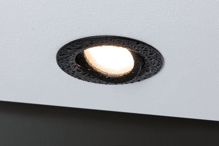LED Einbauleuchte Nova Plus Coin Basisset schwenkbar IP65 rund 93mm 30° Coin 3x6W 3x470lm 230V dimmbar 2700K Schwarz matt