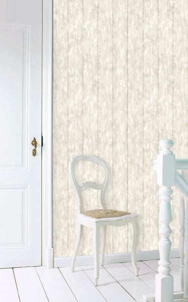 ESTAhome Tapete Holz-Optik Beige - 53 cm x 10.05 m - 128008