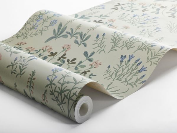 Borastapeter Tapete Feldblumen Graugrün - 53 cm x 10.05 m - 662554