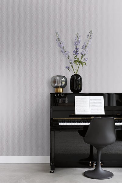 Origin Wallcoverings Tapete grafisches Muster Hellflieder Grau - 53 cm x 10,05 m - 347344