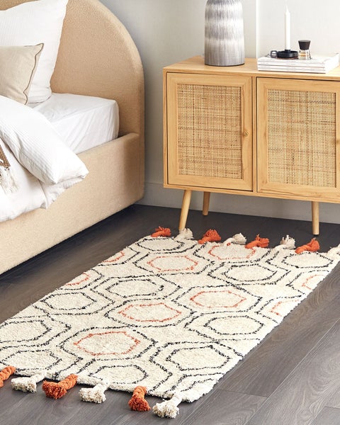 Teppich HAJIPUR Beige 80 x 150 cm Baumwolle