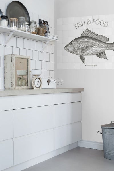ESTAhome Wandtattoo Fisch Schwarz - 145 x 97 cm - 159033