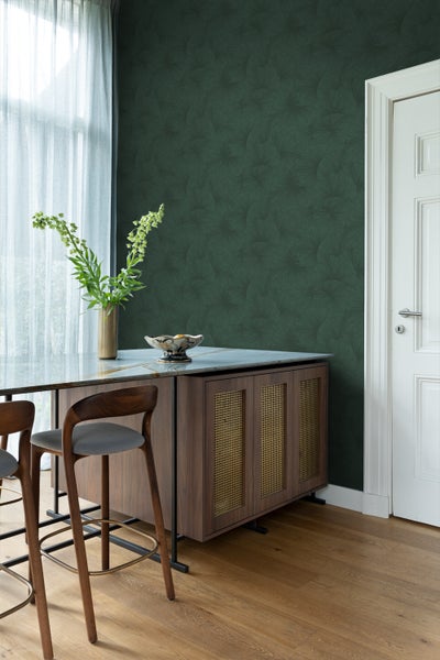 Origin Wallcoverings Tapete 3D Muster Blätter Dunkelgrün - 50 x 900 cm - 348011