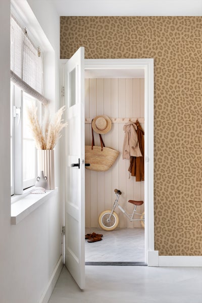 ESTAhome Tapete Leopardenmuster Hellbraun - 50 x 900 cm - 139967