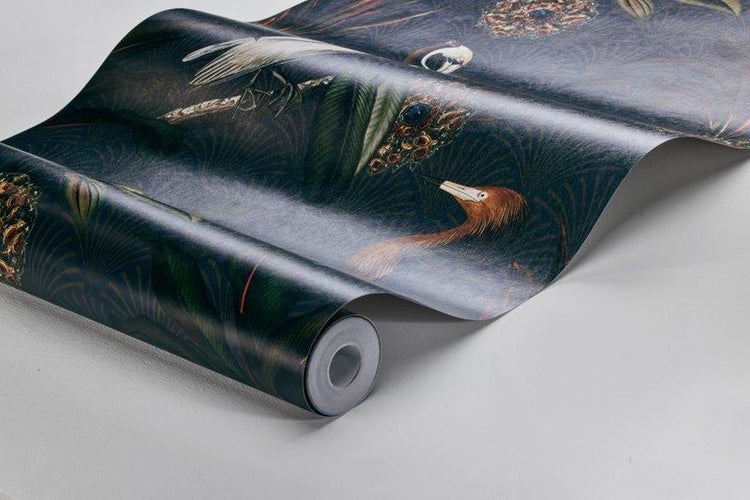 Borastapeter Tapete tropische Motive Graublau - 53 cm x 10.05 m - 660977