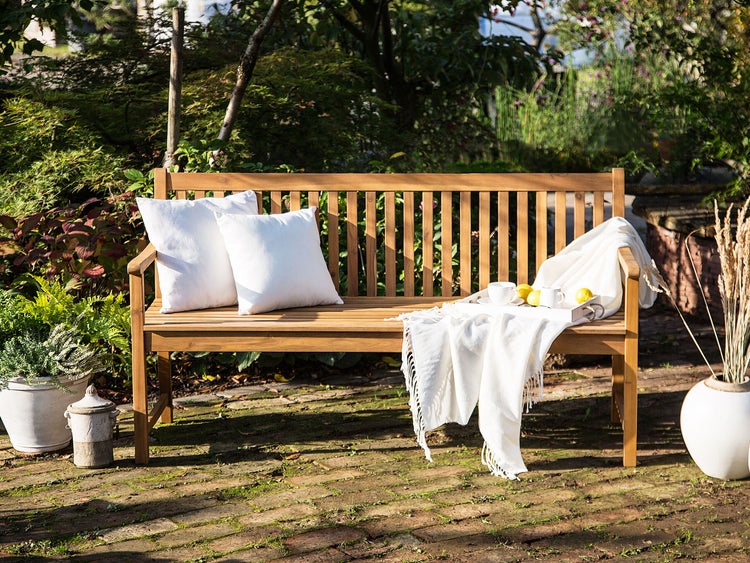 Gartenbank VIVARA 160 cm zertifiziertes Akazienholz Hellbraun
