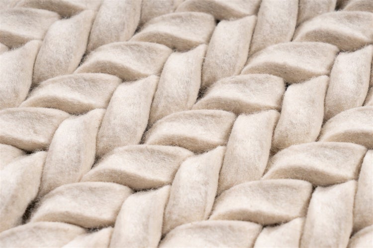 Flachflor Teppich Naoki Creme Uni 160 x 230 cm