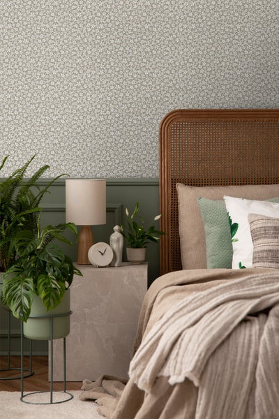 Borastapeter Tapete Blumenmuster Beige - 53 cm x 10.05 m - 660919