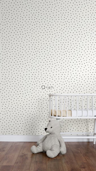 Origin Wallcoverings Tapete Punkte Weiß und Schwarz - 53 cm x 10.05 m - 347699