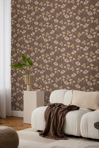 Borastapeter Tapete Blumen Braun - 53 cm x 10.05 m - 660837