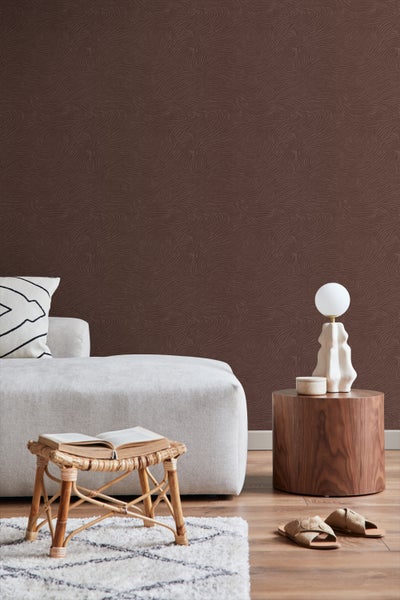 ESTAhome Tapete 3d Wellenförmige Linien mauve-violett - 50 x 900 cm - 131369