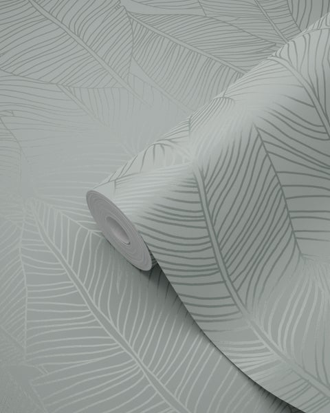Origin Wallcoverings Tapete Blätter Hellblau - 53 cm x 10.05 m - 347711