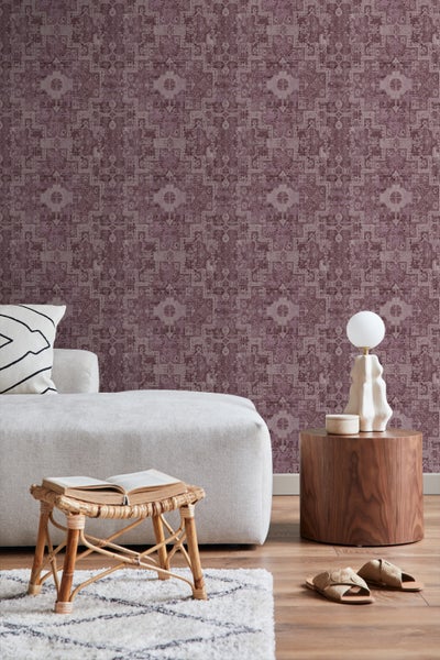 Nahaufnahme einer Wandtapete mit dezentem Muster