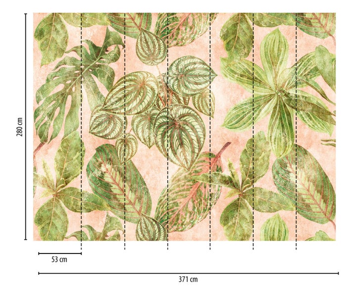 Fototapete mit Pflanzenmotiven, Abmessungen 371 cm x 280 cm