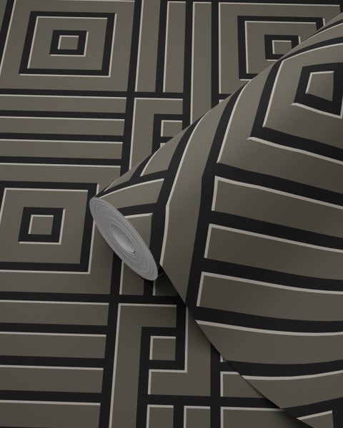 Origin Wallcoverings Tapete 3D grafisches Motiv Taupe und Schwarz - 50 x 900 cm - 347980