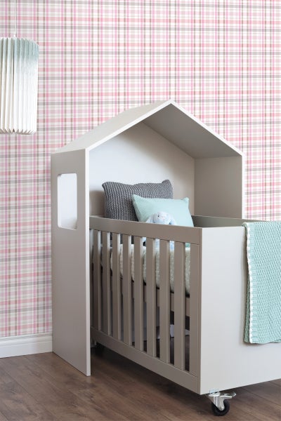 ESTAhome Tapete Karomuster Hellrosa - 53 cm x 10.05 m - 138824