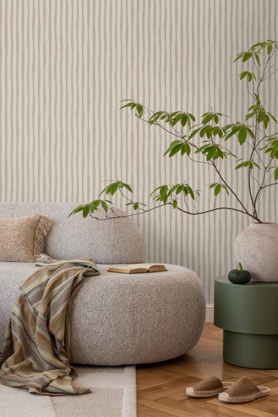 Sanders und Sanders Tapete Streifen Beige - 53 cm x 10 m - 640547