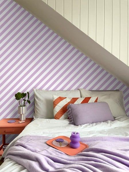 ESTAhome Tapete Streifen Violett und Weiß - 53 cm x 10.05 m - 139952