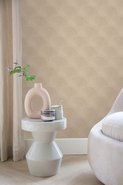 ESTAhome Tapete 3D Muster Beigebraun - 50 x 900 cm - 131102