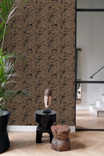 Origin Wallcoverings Tapete Palmblätter Rostbraun - 53 cm x 10.05 m - 347441