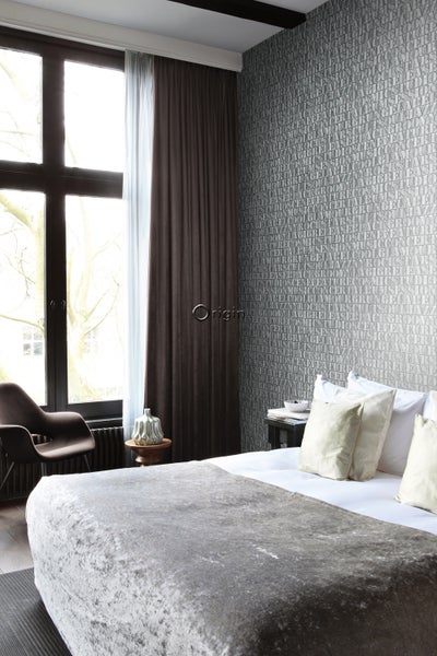Origin Wallcoverings Tapete alte eiserne Druckbuchstaben Lagunengrün - 53 cm x 10.05 m - 347595