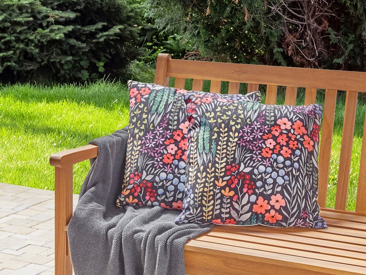Gartenkissen 2er Set CASTELARO Blumenmuster 45 x 45 cm Bunt