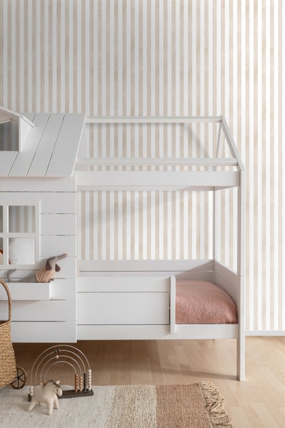 ESTAhome Tapete Streifenmuster Beige und Weiß - 53 cm x 10.05 m - 131302