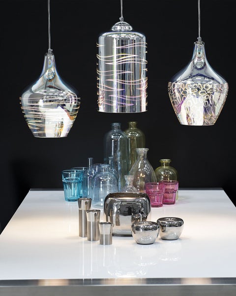 Hängeleuchte SANGONE Glas Silber