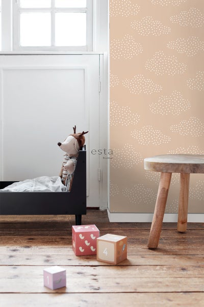 ESTAhome Tapete kleine Wolken Terrakotta - 50 x 900 cm - 139518