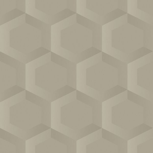Origin Wallcoverings Tapete 3D Wabenmuster Sandbeige - 53 cm x 10.05 m - 348019