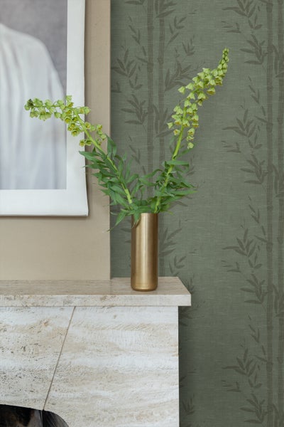 Origin Wallcoverings Tapete Bambusmuster Graugrün - 50 x 900 cm - 347928