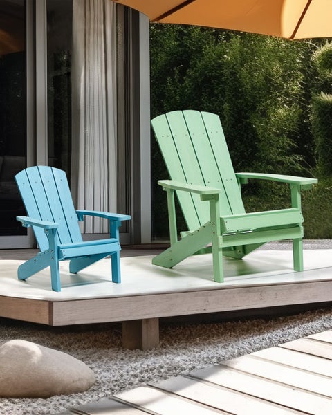 Muskoka Kinder Gartenstuhl Kunstholz hellblau ADIRONDACK