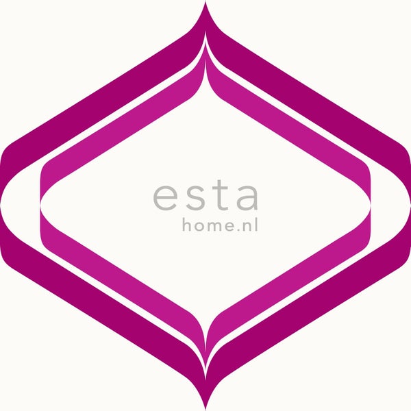 ESTAhome Tapete Retro-Ornamente Rosa und Weiß - 53 cm x 10.05 m - 135443