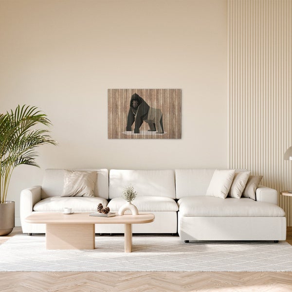 Dekoratives Gorilla-Wandbild auf Leinwand im Wohnzimmer