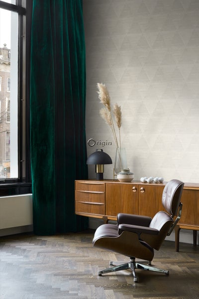 Origin Wallcoverings Tapete verwitterte Metalldreiecke Beige - 53 cm x 10.05 m - 337257