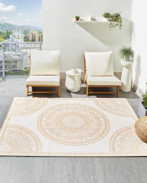 Outdoorteppich HUBLI Beige 160 x 230 cm