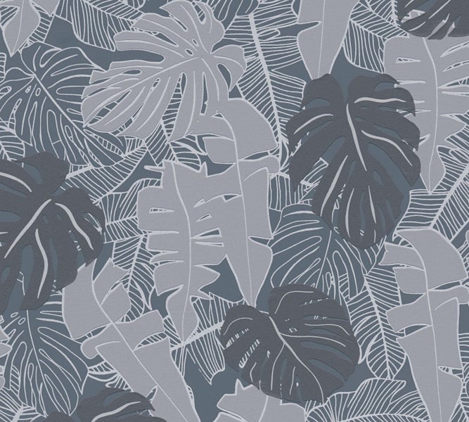 Detailaufnahme einer strukturierten Tapete mit Pflanzenmotiven