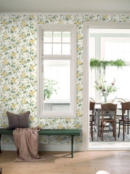 Borastapeter Tapete Rosen Gelb - 53 cm x 10.05 m - 660418