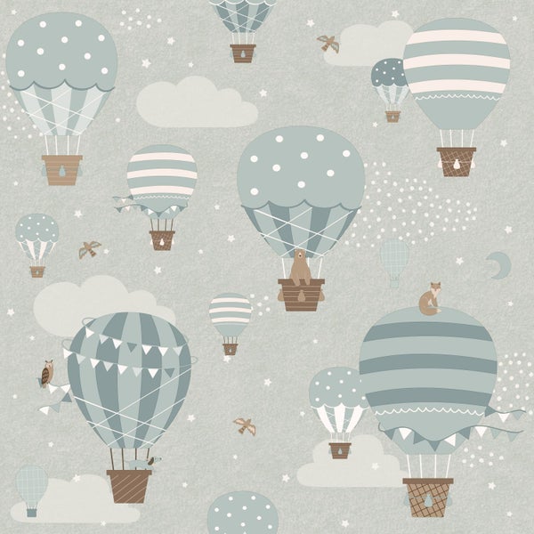 ESTAhome Tapete Luftballons Blau - 50 x 900 cm - 131345